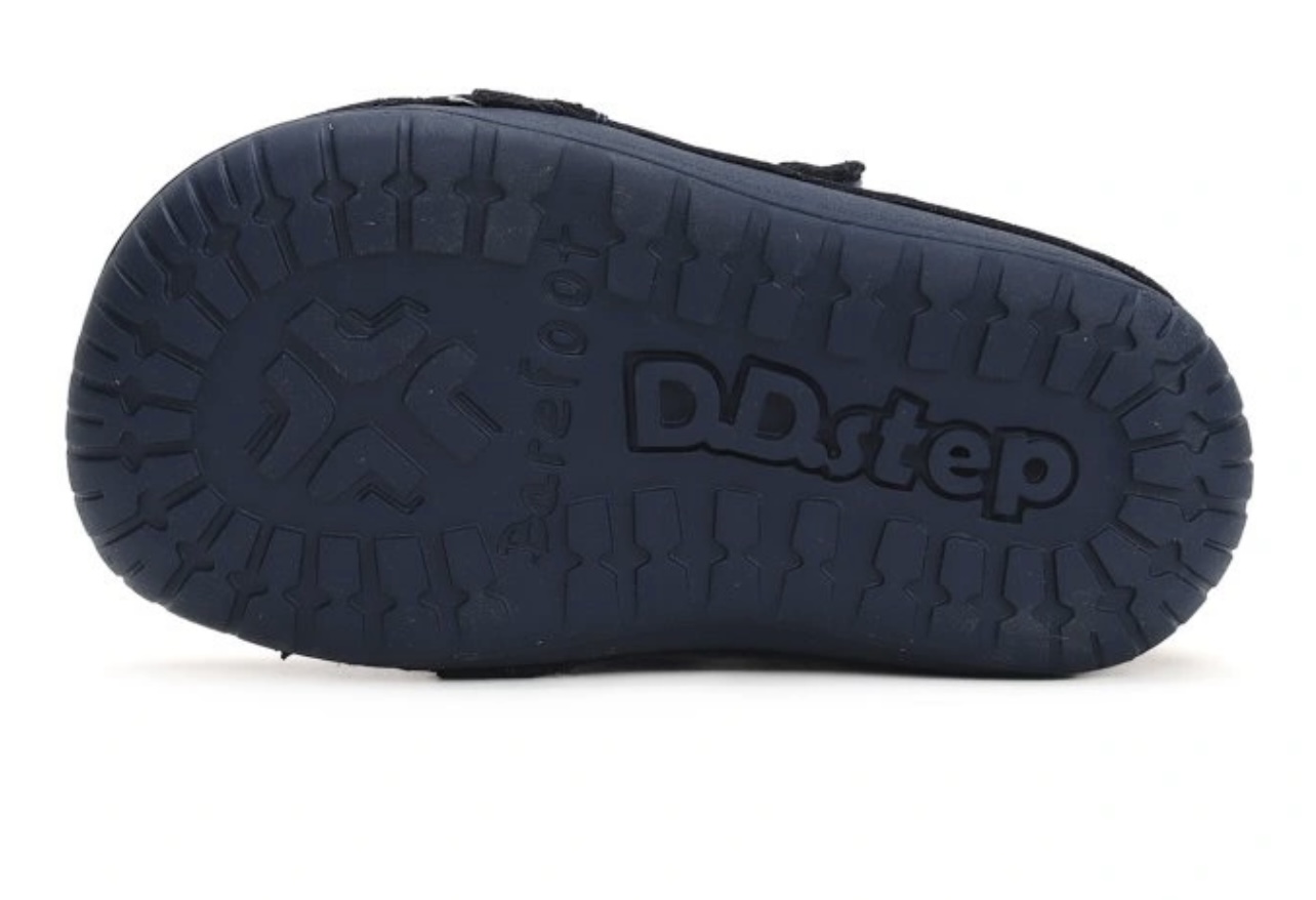 Dívčí kožená barefoot obuv D.step S070-42189 se srdíčky