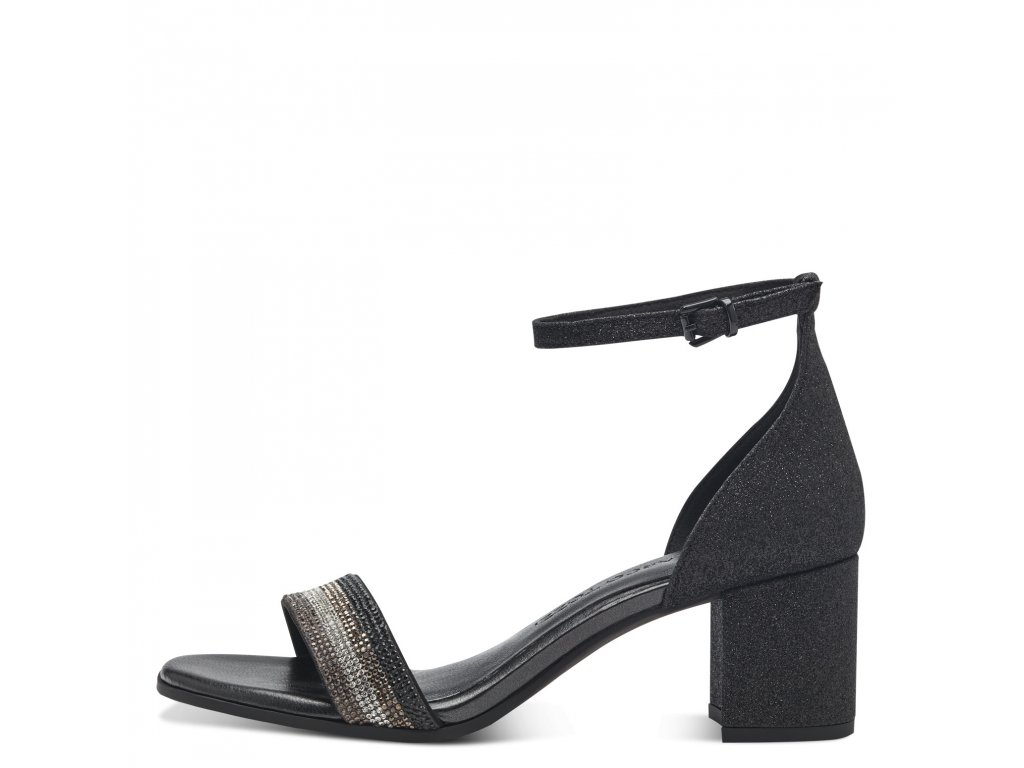 Černé sandálky na podpatku MARCO TOZZI 28301