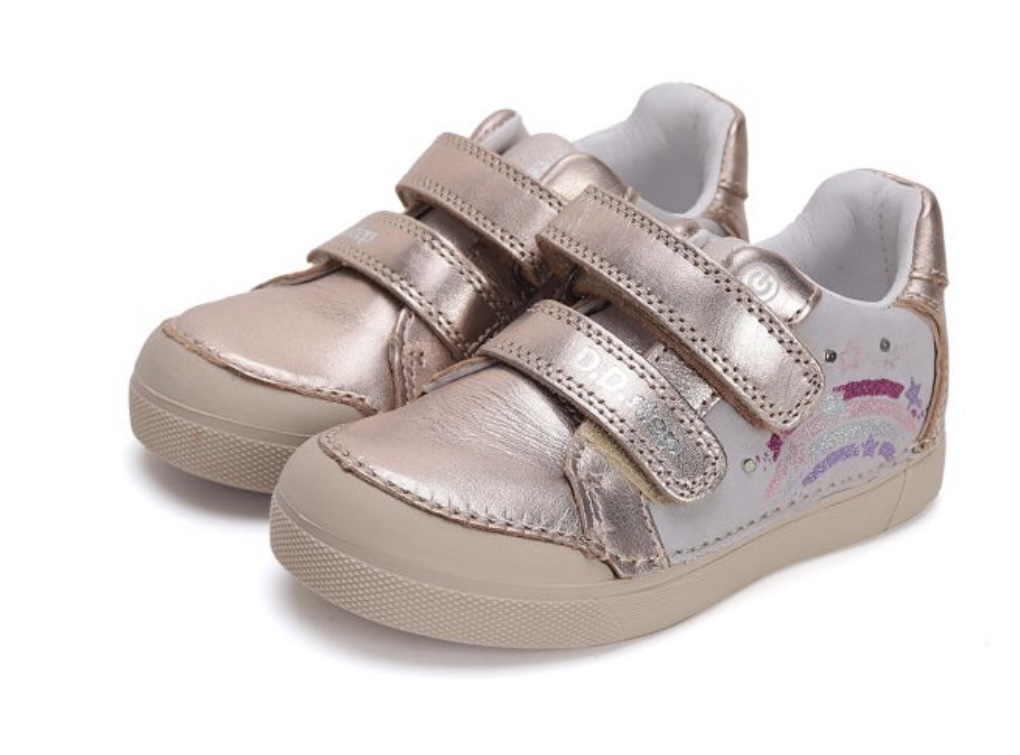  Zlatá kožená blikací obuv D.D.step S068-51865B