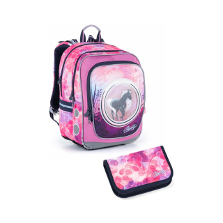 SET Školní batoh s koníkem TOPGAL ENDY 21005 s penálem