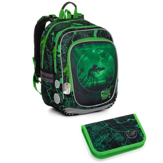 SET Školní batoh s penálem TOPGAL ENDY 20014 vojenský