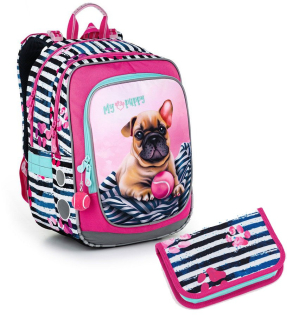 SET Školní batoh s penálem TOPGAL ENDY 22005 buldoček
