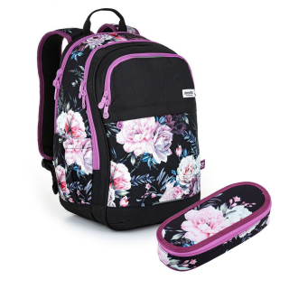 SET Dívčí studentský batoh s etue TOPGAL RUBI 22027