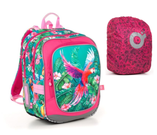 Školní batoh s pláštěnkou TOPGAL ENDY 18001 s papouškem 