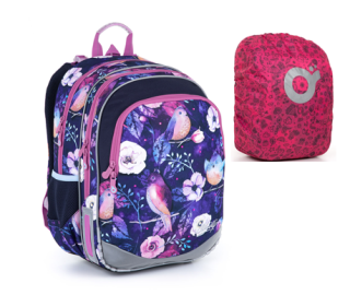 Školní batoh s pláštěnkou TOPGAL ELLY 21004 ptáčci