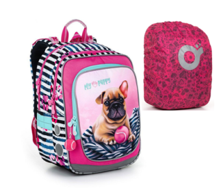 Školní batoh s pláštěnkou TOPGAL ENDY 22005 s buldočkem