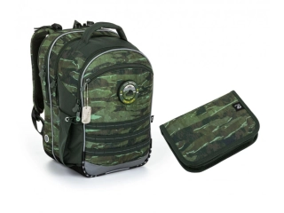SET Školní batoh s penálem Topgal COCO 23040 vojenský
