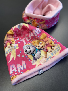 Zateplená čepice a nákrčník Tlapková patrola