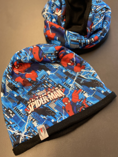 Zateplená čepice a nákrčník Spiderman