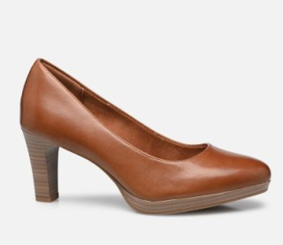 Hnědé kožené lodičky TAMARIS 22410