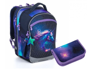 SET Školní batoh s penálem TOPGAL COCO 24006 s jednorožcem