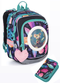 SET Školní batoh s penálem TOPGAL ENDY 24005 lesní zvířátka