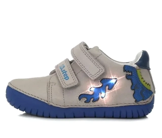 Chlapecké šedé kožené blikací boty D.D.step S050-41140B
