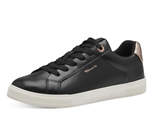  Černé kožené tenisky - sneakersy Tamaris 23622