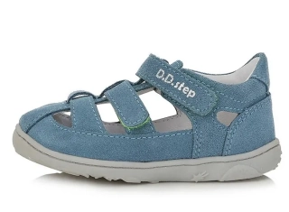 Modré kožené barefoot sandálky D.D.step G077-41565A