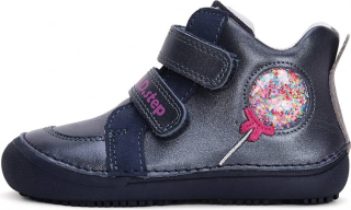 Dívčí kotníkové kožené boty D.D.step A063-42804 barefoot