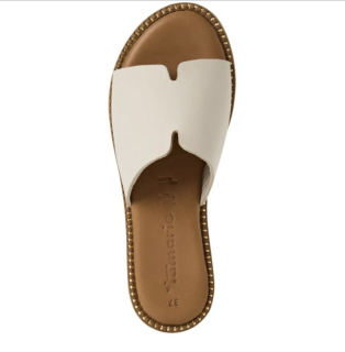 Měkké kožené béžové nazouváky - pantofle TAMARIS 27135