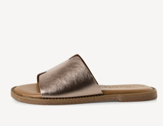 Měkké kožené bronzové nazouváky - pantofle TAMARIS 27135